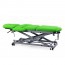 Multifunctional hydraulic couch for osteopathy: nine bodies with motorized height adjustment, negative reclining backrest, central fold, retractable arms and wheels