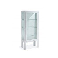 Clinical showcase with base, one door and four tempered glass shelves (White color)
