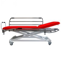 Kinefis Transfer two-section electric stretcher: with welded steel structure, face hole, handrails and transport wheels