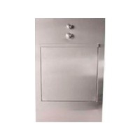 Wall-mounted wedge washer with fluxor and timed stamping tank: made of stainless steel with wedge support inside (45 x 30 x 75 cm)