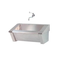 Surgical sink: made of stainless steel with a square and without tap (75 x 50 x 37 cm)
