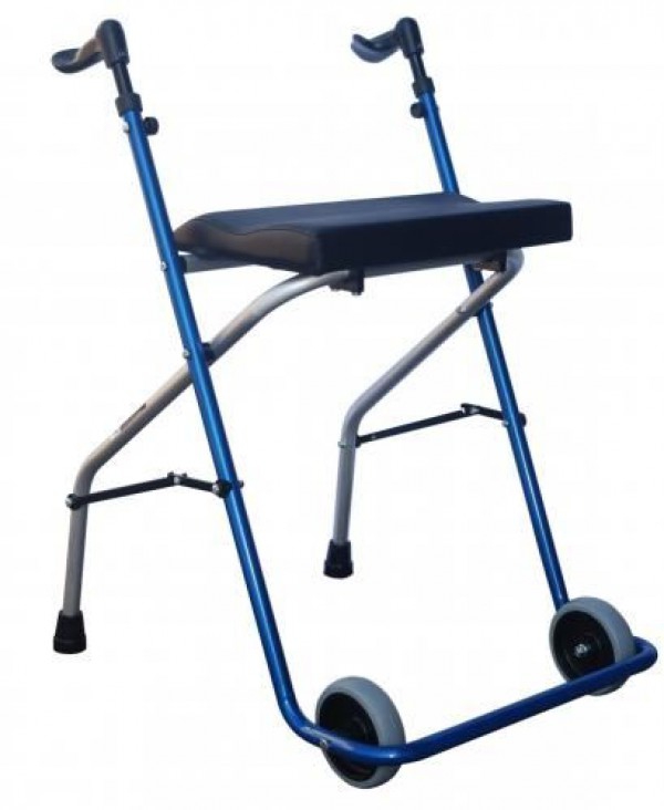 Aluminum Folding Walker with wheels and front seat A5 and blue gift bag