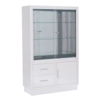 Stainless steel cabinet: with sliding doors at the top and cabinet and drawers at the bottom (160 x 40 x 100 cm)