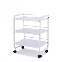 AIDY Metal Utility Cart with 3 Wooden Shelves