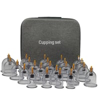 24-Unit Cupping Set with Gun: Cupping Kit for physiotherapy, rehabilitation, and massage therapy
