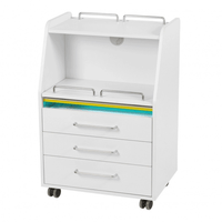 Blanca Spin wooden cart: Equipped with three drawers, sterilizer and removable central tray