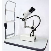 Iriscope stereoscopic with Interchangeable Lenses 10 and 20 increases. Adjustable chin and Desktop Base