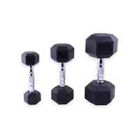 Black Rubber Hexagonal Dumbbell Set (16/20 units)