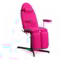 Fixed-height tattoo stretcher chair: three bodies, with adjustable extraction arms, independent leg supports and cervical cushion