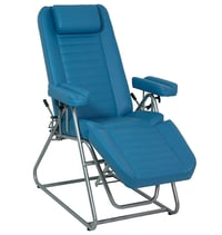 Chair for blood extractions with articulated backrest and footrest, Trendelenburg position