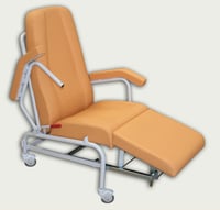 Kinefis Dynamic Geriatric clinical ergonomic chair with folding seat, backrest and armrests, four swivel wheels