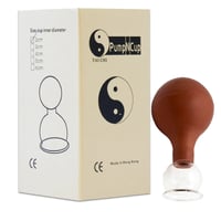 Glass suction cup with rubber suction bulb: 3.2 centimeters in diameter