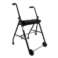 KMINA Adult Walker with 2 Wheels and Viscoelastic Seat, Black