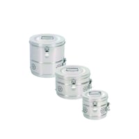 Cylinder with hinged closure: stainless steel (various sizes available)