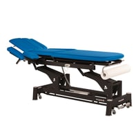 Ecopostural technical electric stretcher: three bodies with black connecting rod structure, fan-shaped arms and T03 head (62 x 200 cm)