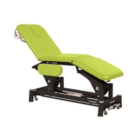 Ecopostural electric stretcher: three bodies, with folding arms, black connecting rod structure and T13 headrest, reclining in negative up to 10º (62 x 198 cm)