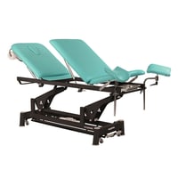 Electric stretcher, Ecopostural, ideal for specialties: three bodies, with leg rests, black connecting rod structure and T13 head (62 x 200 cm)