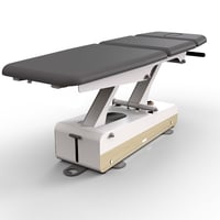 Swop 3 Pro Physio electric physiotherapy table: three sections with short headrest, motorized midsection, customizable, seamless upholstery, with double piston, a game-changing model