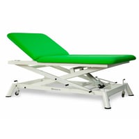 Bobath hydraulic stretcher: two bodies, scissor type, with straight rise without lateral displacement and with retractable wheels