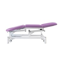 Kinefis Quality three-section hydraulic stretcher: with welded steel frame, height adjustment with two pedals, retractable wheels and face hole