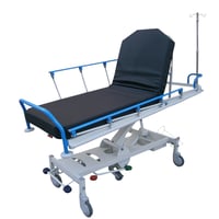 Kinefis Mercury II emergency hydraulic stretcher trolley, with Train and Anti-Train, folding handrails and telescopic IV pole