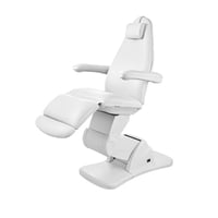 Front aesthetic stretcher chair: Electric with four motors to control the height and inclination of the backrest and footrest, folding armrests and facial hole