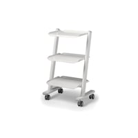 Mobile Dental Clinic Cart with Three Shelves - Glossy White