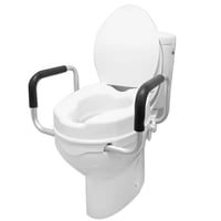 Toilet Seat Riser with Armrests (10 cm), Toilet Seat Riser for Adults with Lid PEPE Toilet Seat Riser with Armrests (10 cm), Toilet Seat Riser for Adults with Lid PEPE