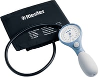 Riester Ri-San blue aneroid blood pressure monitor with latex-free velcro cuff