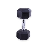 Hexagonal Rubber Dumbbell in Black Color