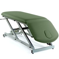 Electric examination stretcher: two bodies with negative reclining backrest, toilet paper holder and facial cap (two models available)