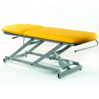Electric examination stretcher: two bodies with steel structure, toilet roll holder and facial cap (several models available)