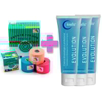 TEMTEX BANDAGE PACK OFFER: 6 rolls neuromuscular bandage Temtex Kinesiology tape 5cm X 5m + 3 Kinefis Evolution creams 200 cc