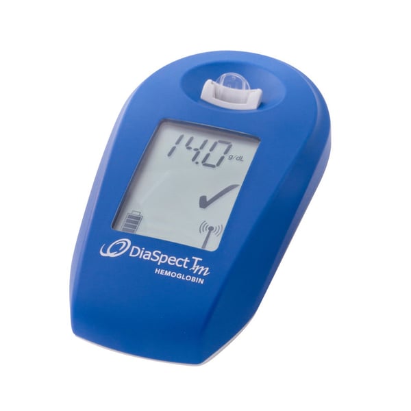 DiaSpect™ Portable Hemoglobin Analyzer with Bluetooth: Accurate results in less than 2 seconds