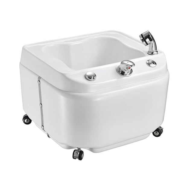 Hydromassage bathtub for feet: With adjustable water jet, LED lighting and wheels for movement