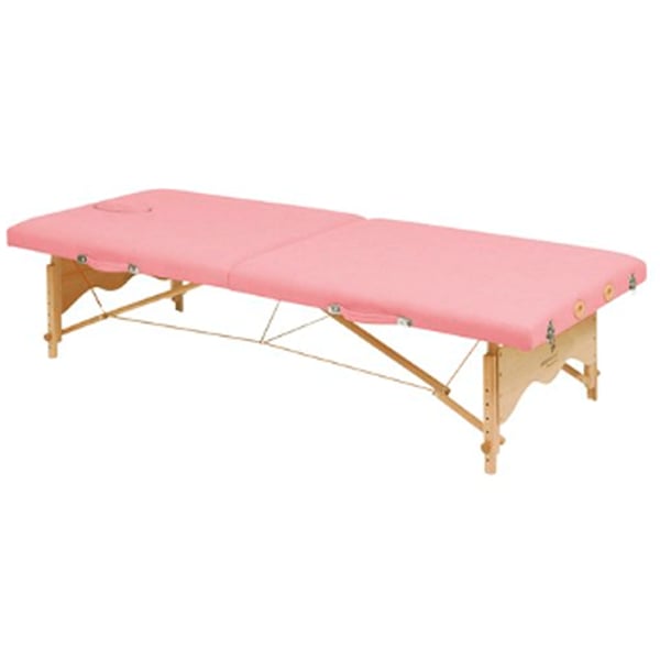 Ecopostural folding stretcher: two bodies, with a wooden structure and special design for Shiatsu techniques (70 x 182 cm)