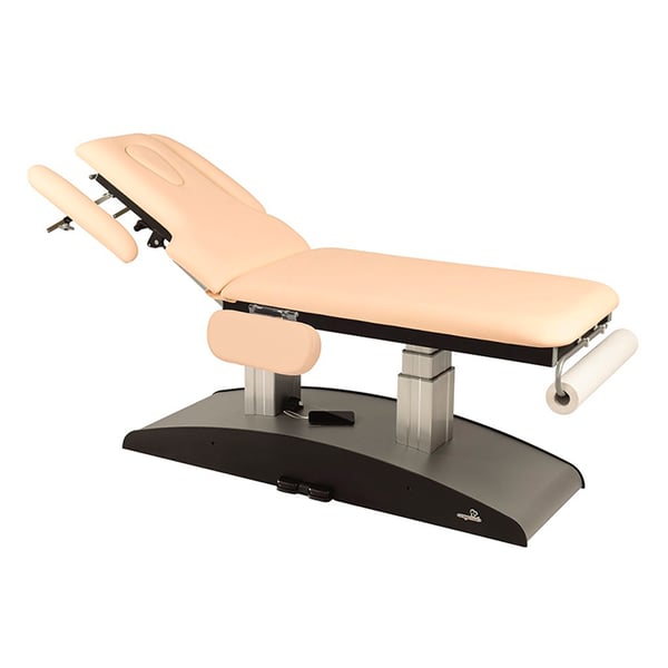 Ecopostural electric stretcher: Vertical elevation, tilting head up to 90º and two bodies with armrests (62x188 cm)