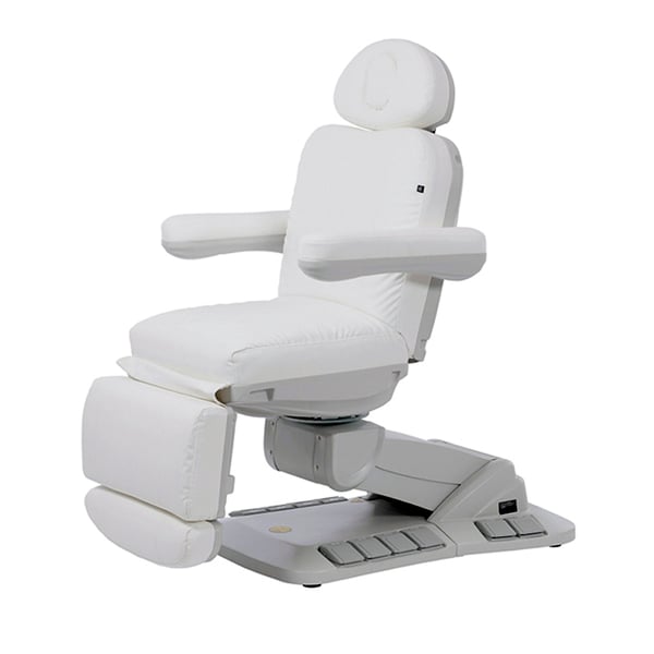 Tella high-end aesthetic stretcher chair with heating: Electric with four motors, 90º rotation, folding armrests and integrated buttons and pedals