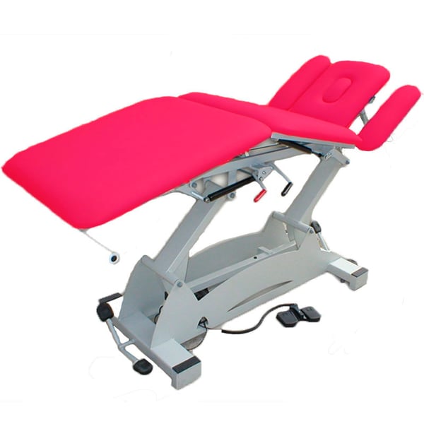 Kinefis Supreme Five-section Electric Stretcher: With trendelenburg, robust structure, retractable wheels and facial hole (194 x 70 cm)