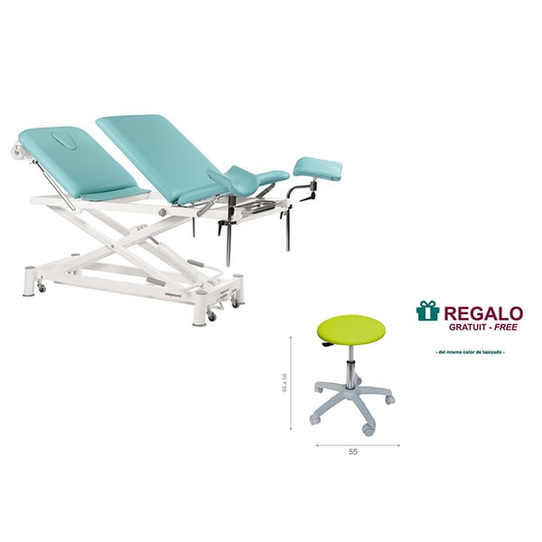Ecopostural hydraulic stretcher: three sections, with a scissor structure in white. Ideal for medical specialties (62 x 200 cm)