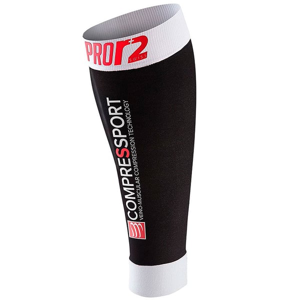 LAST SIZES - Compressport Pernera Pro Racing Calf R2 Swiss - Color Black (Size 1: 30-34 cm)