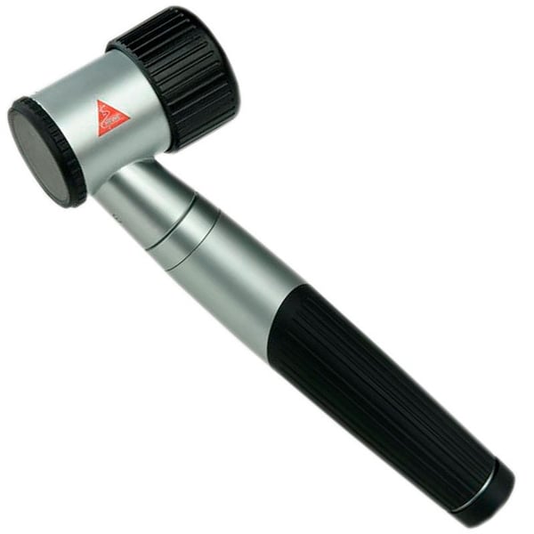 Heine mini 3000 dermatoscope: with battery handle, contact disc and oil for dermatoscopy