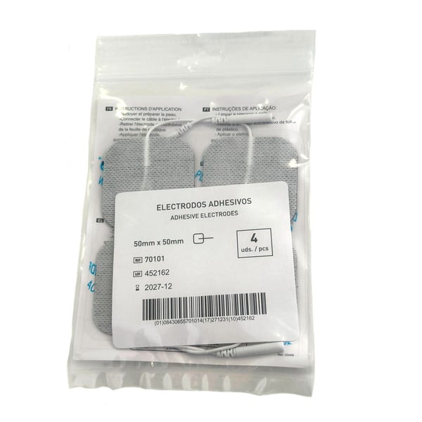 Square adhesive electrodes Economy cable - (50x50 mm)