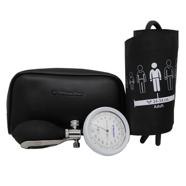 Riester Precisa N shock-proof aneroid sphygmomanometer: With cuff, velcro, one tube and latex-free