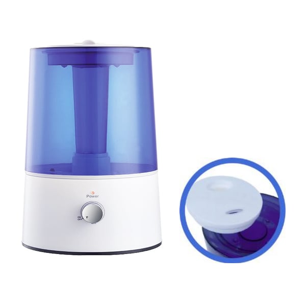 Ultrasonic humidifier: Capacity 2.2 liters, adjustable steam outlet and tank for essences