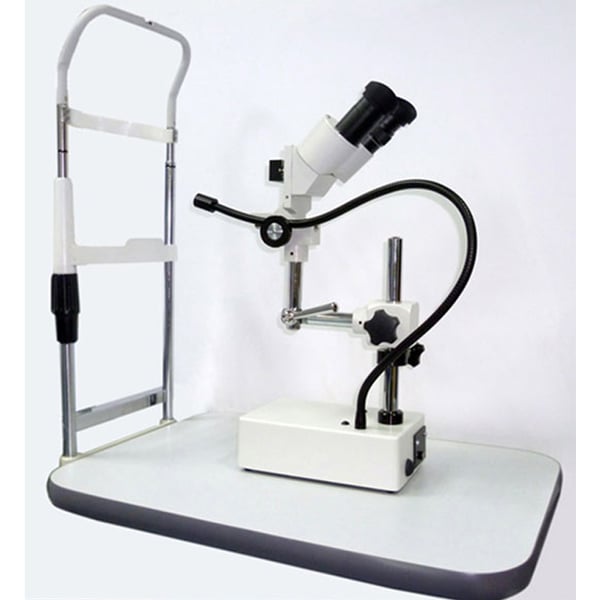 Iriscope stereoscopic with Interchangeable Lenses 10 and 20 increases. Adjustable chin and Desktop Base