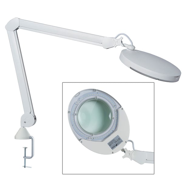 HF 8W LED magnifying lamp with five magnifications (different anchors available)