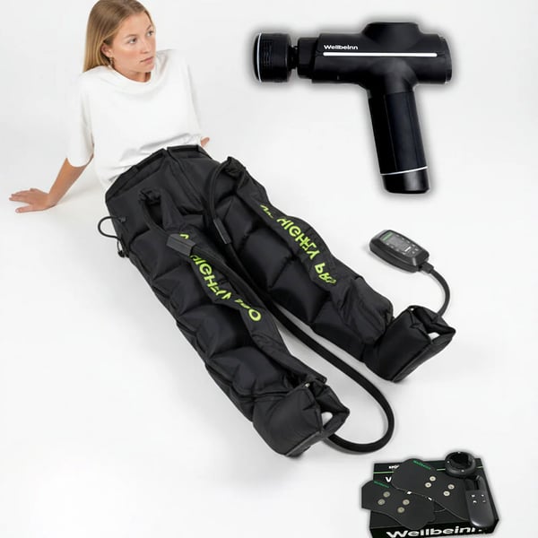 Wellbeinn Total Recovery Pack: Professional 6-chamber pressotherapy up to 260 mmHg + FREE VIBINN 01