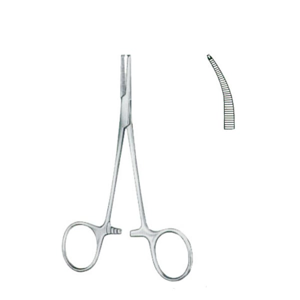 Hemostatic Forceps Halsted-Mosquito Curve with Teeth Kinefis 12.5 cm