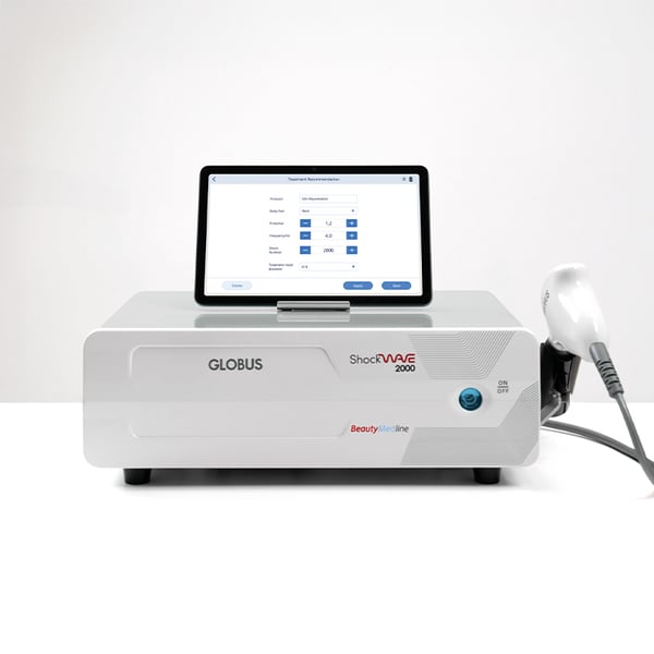 Shockwave 2000 BeautyMed line radial shock waves: Equipment with pneumatic generator for aesthetics and physiotherapy with 107 programs